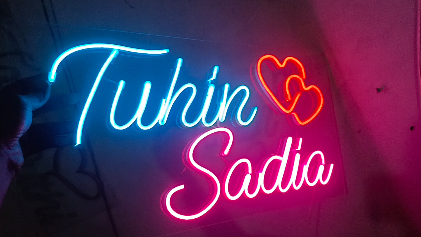 Neon Couple name 2x1.5 feet