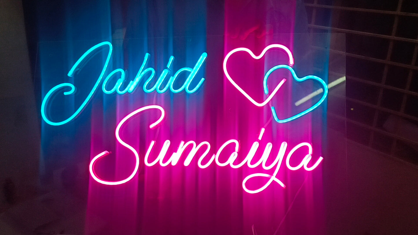 Neon Couple name 2x1 feet