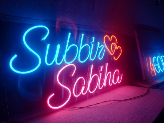 Neon Couple name 2x1.5 feet