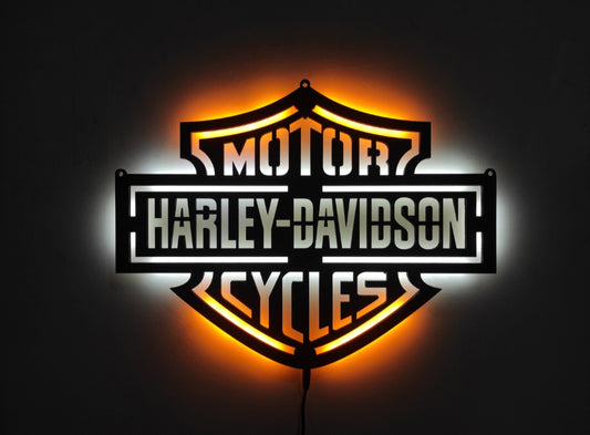 Harley Davidson led light canvas by  BdBitan