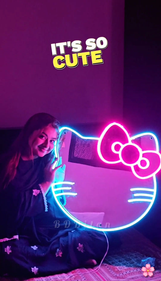 Hello kitty mirror Neon light